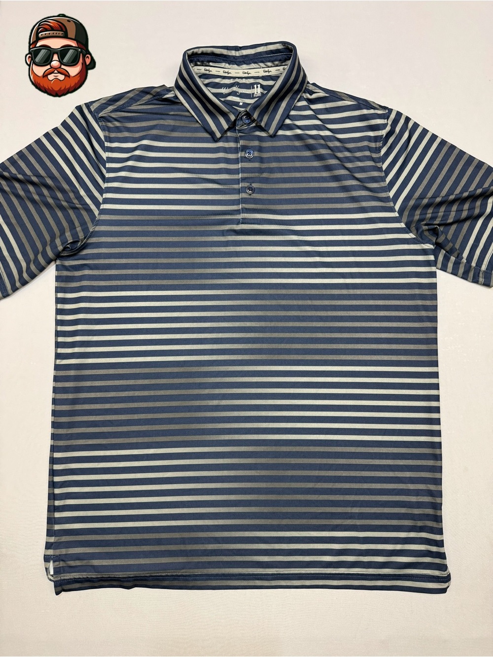 Men’s Medium Walter Hagen Blue/Grey Performance Golf Polo